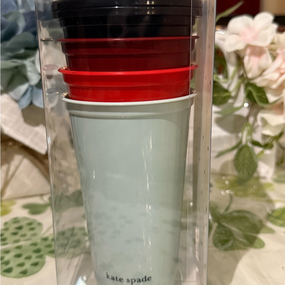 kate spade Multicolor Reusable Travel Cup Set of 4 - Picture 4 of 5